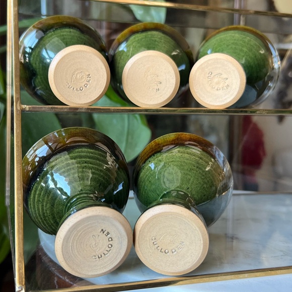 Vintage Culloden Bob Parks Set of 5 Ombré Stemmed Glasses Scotland Pottery 1970s - Picture 5 of 10